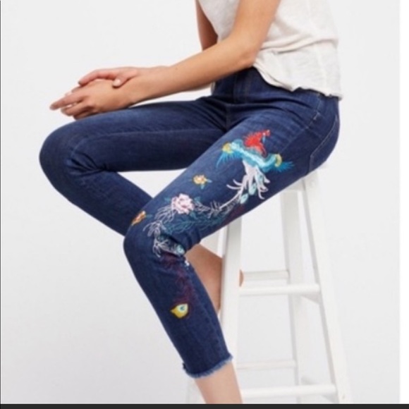 Free People Embroidered Jeans - Picture 2 of 9
